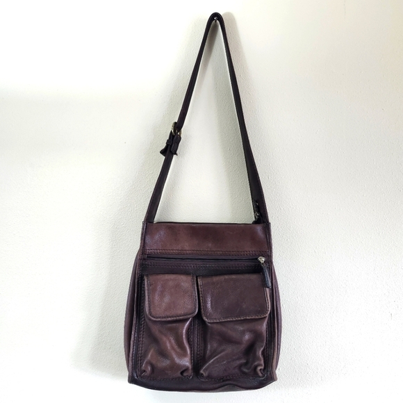 Fossil Classic Brown Leather Shoulder Bag Vintage - Picture 1 of 12